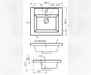 Раковина Art&Max Family AM-LAV-400-MR-A 40 см искусственный мрамор, белый