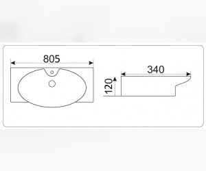 Раковина CeramaLux Серия N STR4282B подвесная, белый