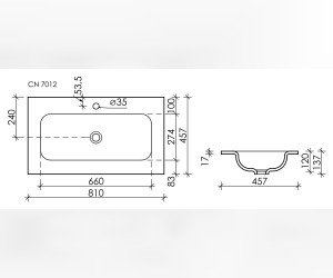 Раковина Ceramica Nova Element встраиваемая, 81 х 45.7 см, белый, CN7012