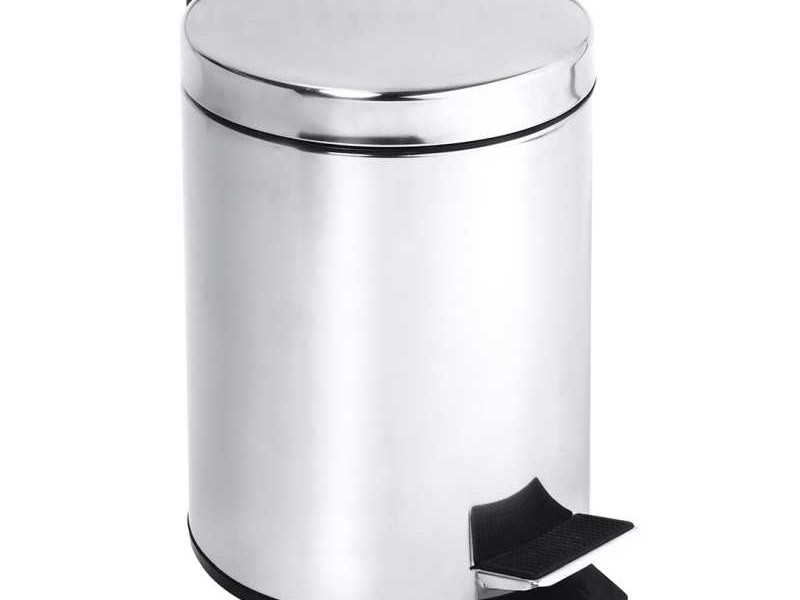 Ведро для мусора 5 л Bemeta Hotel 104315012 с педалью, крышка SoftClose, хром глянцевый