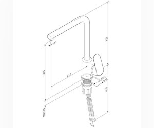 Смеситель для кухни Am.Pm Like, черный матовый, F8005022
