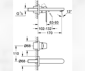 Смеситель Grohe Eurosmart Cosmopolitan 19381000 для раковины