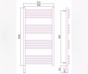 Полотенцесушитель электрический Сунержа Богема 3.0, 1000х500, черный матовый