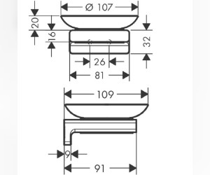 Мыльница Hansgrohe AddStoris, цвет держателя черный матовый, 41746670