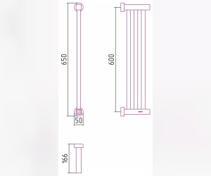 Полотенцесушитель электрический Сунержа Хорда 4.0 600 x 16.6, ширина 16.6 см, высота 60 см, черный матовый, 31-0834-0600