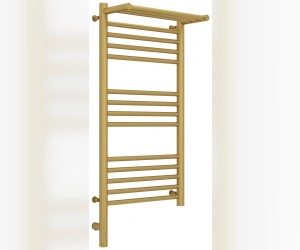 Полотенцесушитель электрический Сунержа Богема 3.0 800 x 400 с полкой, ширина 43.2 см, высота 92.4 см, матовое золото, L/R