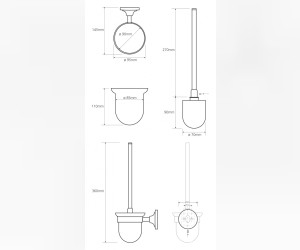 Ершик Bemeta Retro 144113017 11 x 15 x 36 см подвесной, бронза