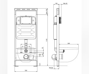 Инсталляция Aquatek Standard INS-0000012 без клавиши и крепежа, с унитазом Европа AQ 1901 00 с тонким сиденьем soft close, комплект SET AQUATEK ЕВРОПА
