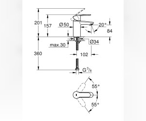 Смеситель для раковины Grohe Eurostyle Cosmopolitan 3246820E