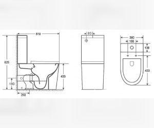 Унитаз компакт Ceramalux NС, безободковый, крышка микролифт, светло-серый матовый, 2179XMH
