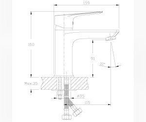 Смеситель Rossinka RS27-11 для раковины