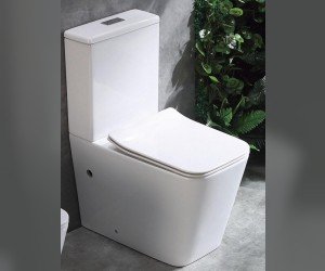 Унитаз компакт Ceramalux N, безободковый, крышка микролифт, белый матовый, 2170AXMW