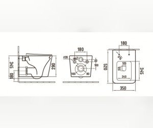 Подвесной унитаз Ceramalux безободковый, крышка микролифт, капучино матовый, 5170MC