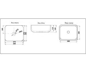 Раковина CeramaLux Серия NC D1303H004 накладная, черный