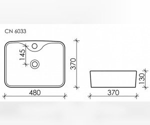 Раковина Ceramica Nova Element, 48 х 37 х 13 см, цвет белый, CN6033