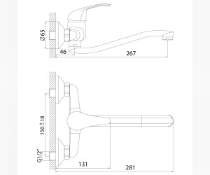 Смеситель Rossinka A35-24 для кухни