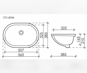 Раковина Ceramica Nova Element, 56.5 х 38.5 х 21 см, цвет белый, CN6044