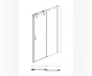 Душевая дверь в нишу Bravat Wave BD120.4102S, 120 x 200 см, раздвижная, стекло прозрачное, хром