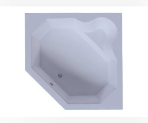 Акриловая ванна Aquatek Лира 148 x 148 см с фронтальным экраном, вклеенный каркас, белая, LIR150-0000032