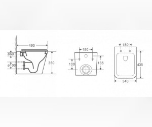 Подвесной унитаз Ceramalux 5171 безободковый, крышка микролифт, белый, 5171GW