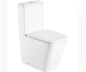 Унитаз компакт Ceramalux 2171, безободковый, крышка микролифт, белый, 2171GW