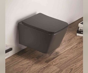 Подвесной унитаз Ceramalux NС, безободковый, крышка микролифт, темно-серый матовый, 5170MDH