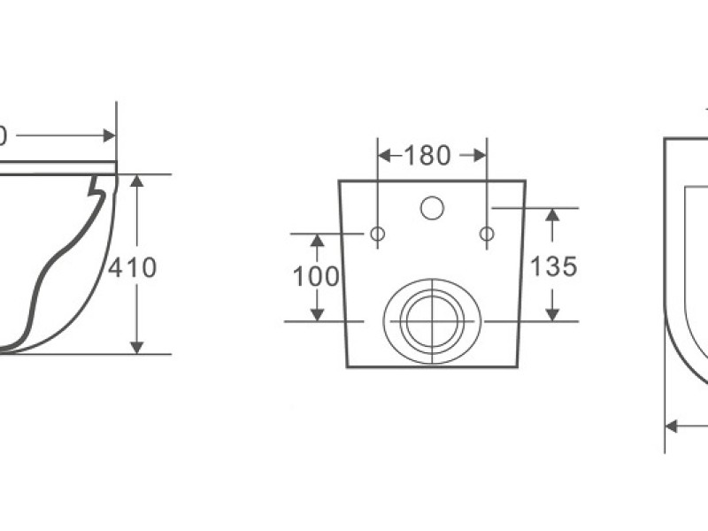 Подвесной унитаз CeramaLux 2198MW 36 x 52 x 41 см безободковый, сиденье DP, Soft Close, цвет белый матовый, крышка микролифт
