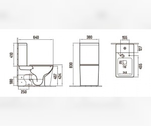 Унитаз компакт Ceramalux N, безободковый, крышка микролифт, черный матовый, 2170AXMB