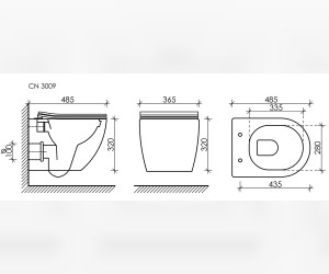 Инсталляция Ceramica Nova Envision с унитазом Ceramica Nova Forma Rimless CN3009, крышка микролифт, клавиша Round хром глянцевый, CN3009_1001CH_1000