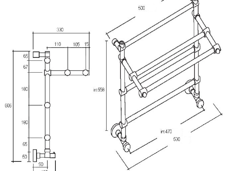 Полотенцесушитель водяной Margaroli Sole 4554703OBP, высота 60.6 см, ширина 53 см, старая бронза