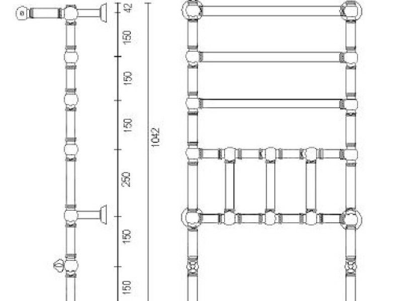 Полотенцесушитель водяной с полкой Margaroli Armonia 9-300 93005505CRP, высота 104.2 см, ширина 60 см, хром