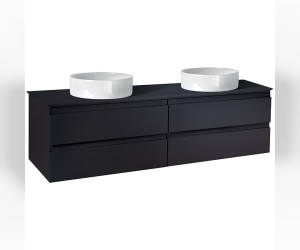 Тумба со столешницей под раковину Jacob Delafon Madeleine, 120 см, со светодиодной подсветкой, черный матовый, EB2085-J53