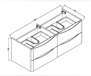 Тумба под раковину Vincea Roberta VMC-1R120RW 120 см, подвесная, коричневый