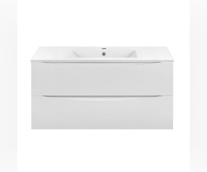 Тумба под раковину Vincea Mia 100 см, подвесная, белый глянцевый, VMC-2MC100GW