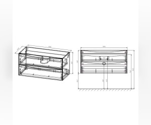 Тумба под раковину Vincea Mia 100 см, подвесная, белый глянцевый, VMC-2MC100GW