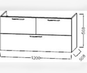 Тумба под раковину Jacob Delafon Odeon Rive Gauche 120 см, EB2545-R9-E52, цвет дуб табак, ручки черные