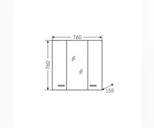 Зеркальный шкаф СаНта Омега 75 107005, с подсветкой