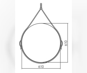 Зеркало Vincea с подсветкой на кожаном ремне с датчиком движения, цвет черный, D61 см, VLM-2N600+