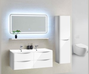 Тумба под раковину Vincea Roberta VMC-1R120LW 120 см, подвесная, белый