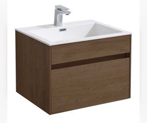 Тумба под раковину Vincea Chiara 60 см, подвесная, коричневый (T.Oak), VMC-1C600TO