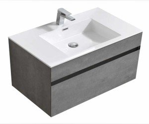 Тумба под раковину Vincea Chiara 100 см, подвесная, серый (Cement), VMC-1C100CT