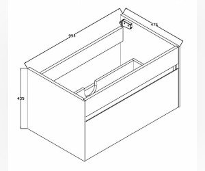 Тумба под раковину Vincea Chiara 100 см, подвесная, серый (Cement), VMC-1C100CT