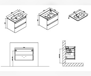 Тумба под раковину Vincea Alba VMC-1A800MS 80 см, подвесная, серый