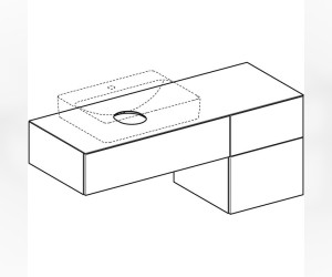Тумба под раковину Geberit VariForm, 135 см, с сифоном, цвет белый, 501.189.00.1