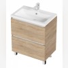 Тумба под раковину 1Marka New Aris 60Н см напольная, 2 ящика, дуб сонома, Ц0000019918