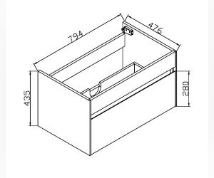 Тумба под раковину Vincea Chiara VMC-1C800YO 80 см, подвесная, бежевый