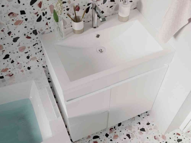 Тумба под раковину 1Marka Cube 75 см, напольная, белый, У79532