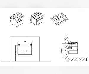 Тумба под раковину Vincea Chiara VMC-1C600CT 60 см, подвесная, серый