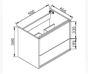 Тумба под раковину Vincea Alessia VMC-1S900LW 90 см, подвесная, белый