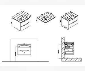 Тумба под раковину Vincea Roberta VMC-1R600WO 60 см, подвесная, бежевый